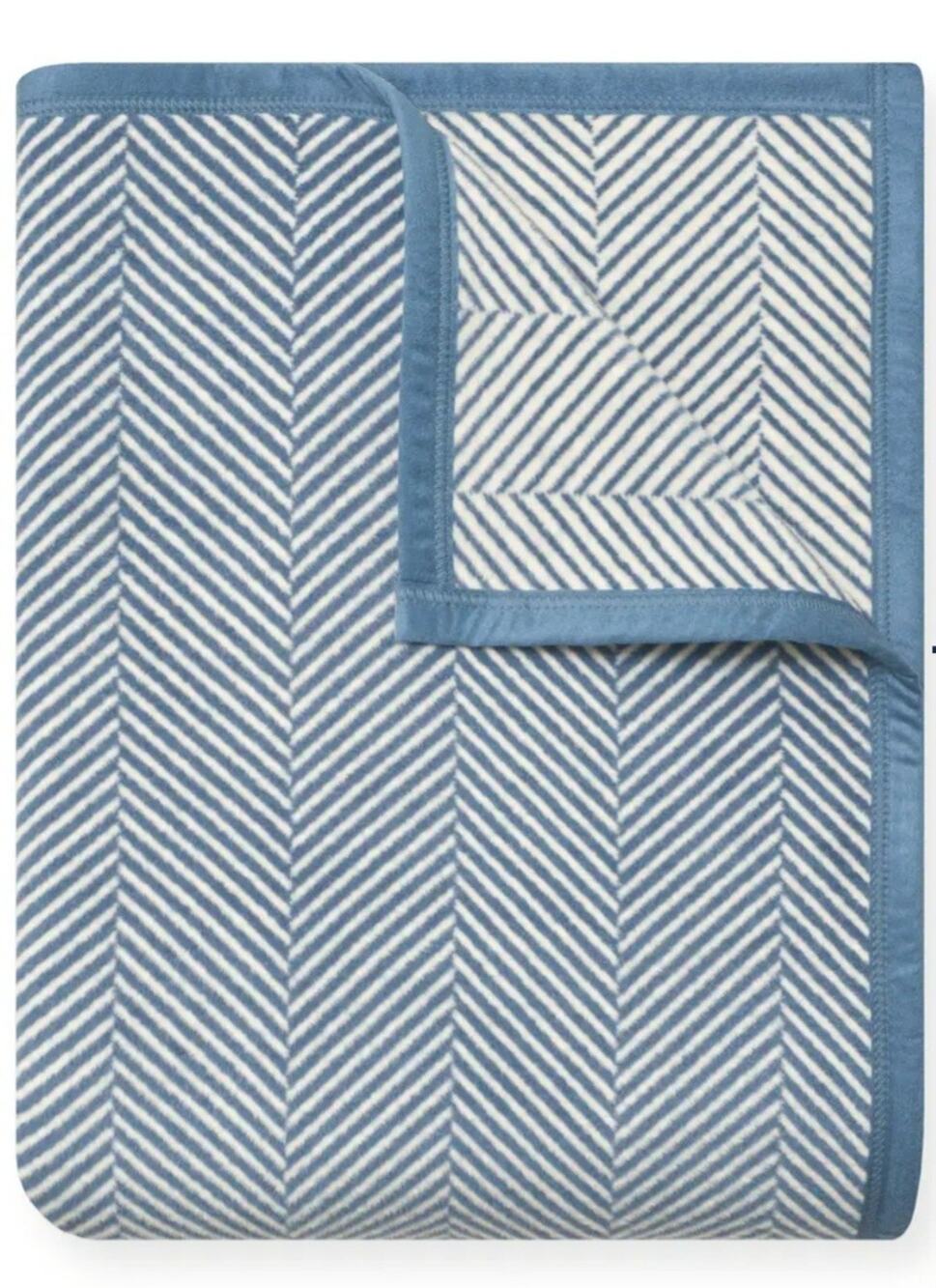 ChappyWrap Reversible Blanket 60"x80" Harborview Herringbone Cornflower